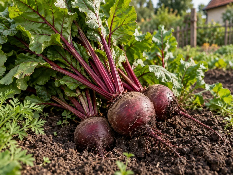 Céklák piros levélnyelekkel és zöld levelekkel.